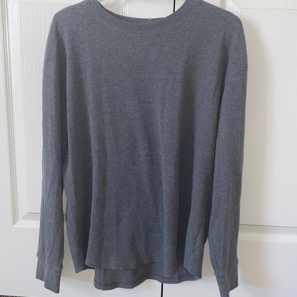 grey long sleeve, thrifted